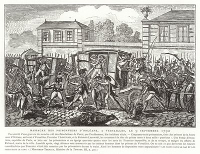 Bloedbad van de gevangenen van Orleans, Versailles, Franse Revolutie, 9 september 1792 door French School